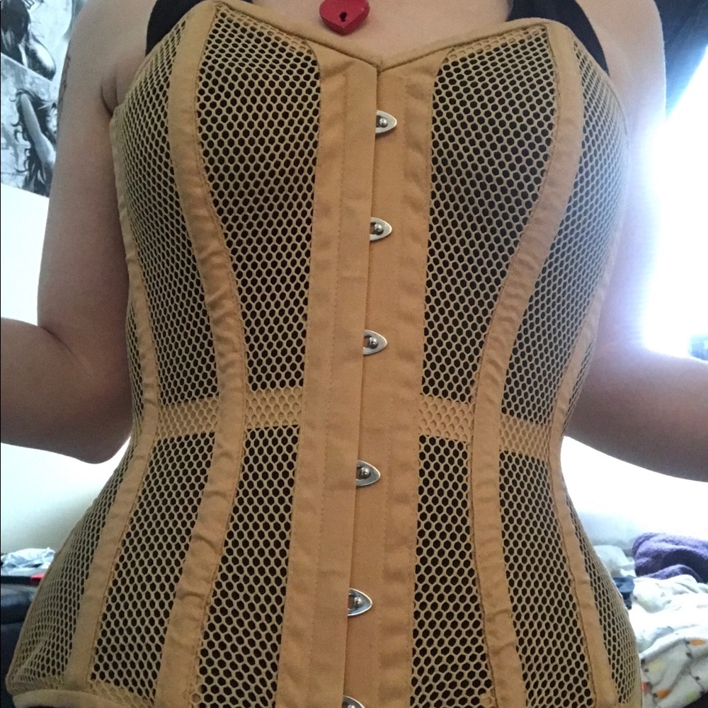 Beige mesh Overbust corset Orchard corset